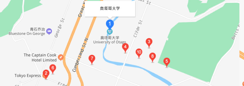 新西兰奥塔哥大学学校地图